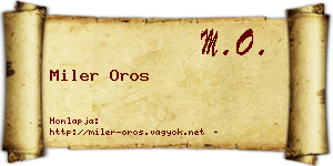 Miler Oros névjegykártya